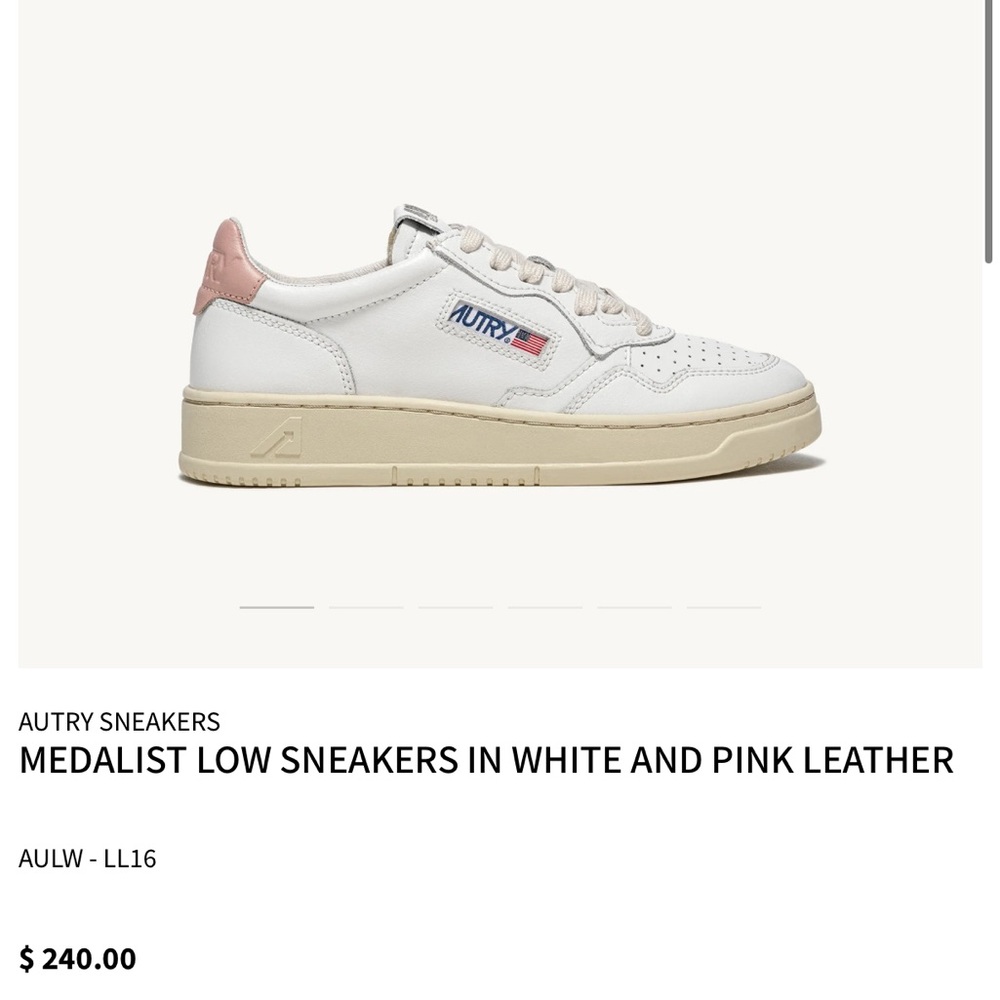 Autry Women's Medalist Low Sneakers - White and Pink 8.5